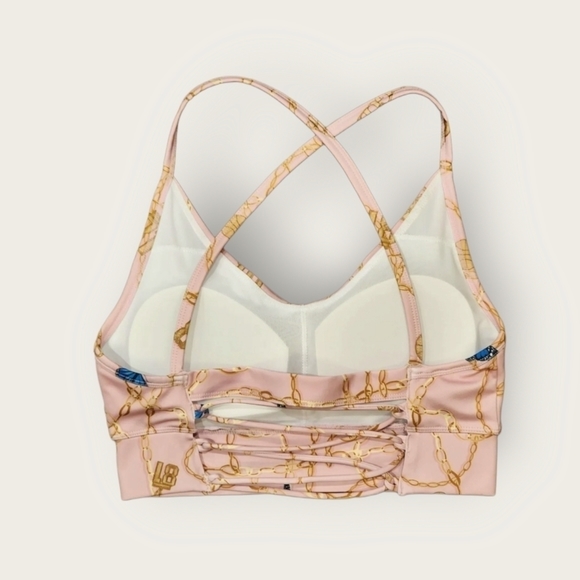 NWT GUESS CHAIN & CHARMS PINK COMBO SPORTS BRA $69 - Picture 5 of 9